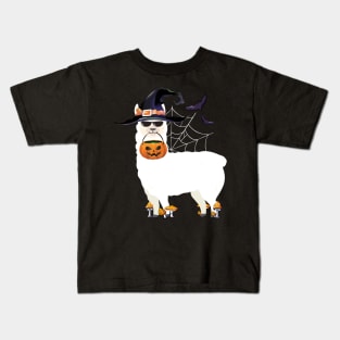 Happy Llamaween funny Halloween Llama costume gift Kids T-Shirt